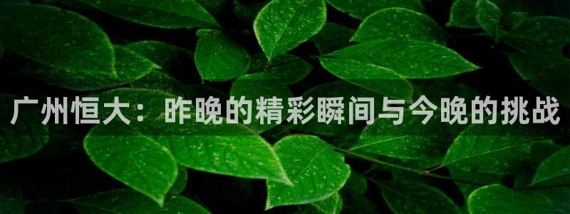 广州恒大：昨晚的精彩瞬间与今晚的挑战